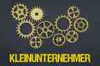 Zahnräder und Schriftzug Kleinunternehmer