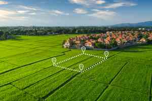 © DifferR - stock.adobe.com Feld mit aufgezeichneten Grundstück